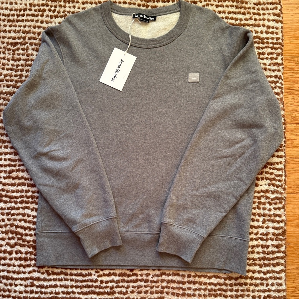 ACNE Studios Fairview Face Crewneck Sweatshirt, sz L